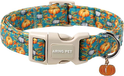 ARING PET Puppy Fall Dog Collar, Autumn Pumpkin Pet Collars for Small Medium Large Girl Boy Dogs Thanksgiving Halloween-L Size