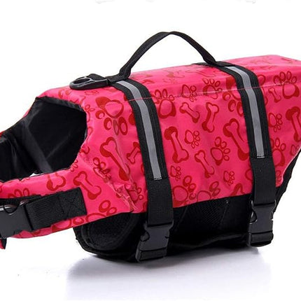 HAOCOO Dog Life Jacket Vest Saver Safety Swimsuit Preserver with Reflective Stripes/Adjustable Belt Dogs?Pink Bone,XXL