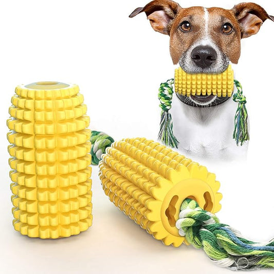 Dog Chew Toys, Puppy Toothbrush Clean Teeth Interactive Corn Toys, Dog Toys Aggressive Chewers Medium Large Breed