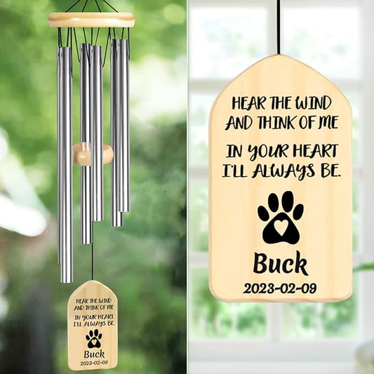 Cat Memorial Gifts, Personalized Cat Memorial Wind Chimes, Pet Memorial Gifts, Pet Loss Gifts, Loss of Cat Sympathy Gift, Bereavement Gifts for Loss of Cat