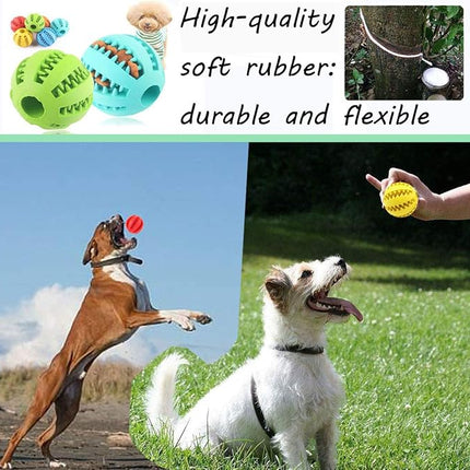Sunglow 2 Pack Dog Toy Ball - Nontoxic Bite Resistant Teething Toys for Small/Medium/Large Dog and Puppy Cat, Dog Pet Food Treat Feeder Chew Tooth Cleaning Exercise Game IQ Training