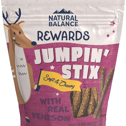 Natural Balance Limited Ingredient Rewards Jumpin' Stix, Grain-Free Dog Treats for Adult Dogs of All Breeds, Venison Recipe, 10 Ounce (Pack of 1)