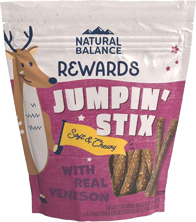Natural Balance Limited Ingredient Rewards Jumpin' Stix, Grain-Free Dog Treats for Adult Dogs of All Breeds, Venison Recipe, 10 Ounce (Pack of 1)