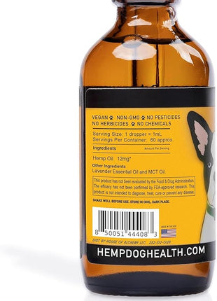 Calm - Pet Hemp Oil for Dogs - Pet Stress Relief & Relaxation - Fireworks, Thunder, Travel, & Separation Support - Natural Dog Calming Drops