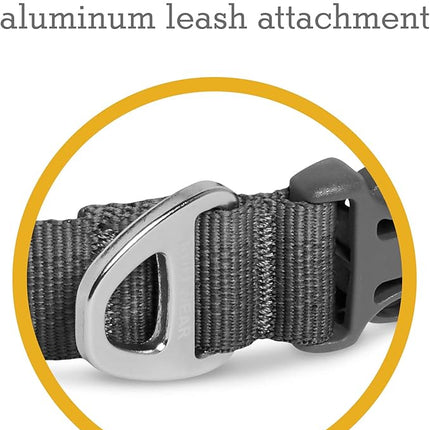Ruffwear, Front Range Dog Collar, Adjustable Tubelok Webbing, Lightweight, Side Release Buckle, Aluminum V-Ring, Durable for Everyday Use, Twilight Grey, 20"-26"