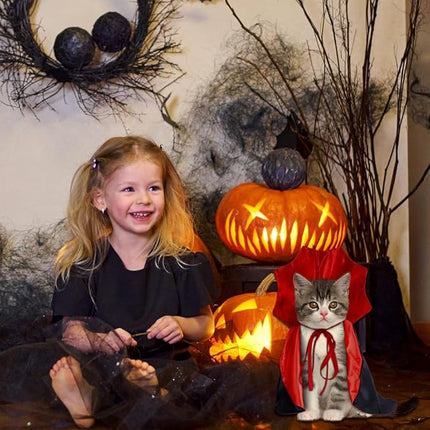 Halloween Pet Cape Costume - Vampire Cloak, Wizard Outfit, Witch Cosplay Apparel, Party Costumes for Small Medium Dogs and Cats - Pet Supplies Accessories