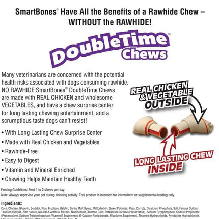 SmartBones DoubleTime Chews 16 Count, Mini, Rawhide-Free Chews For Dogs With Long-Lasting Chew Center