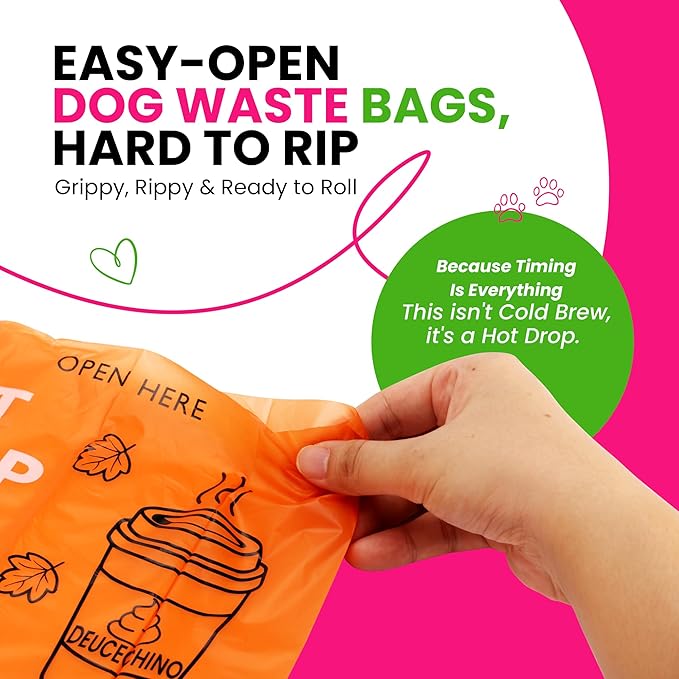 Dog Poop Bags 120 Count – Leakproof, Extra Thick & Easy Open | Unscented Plant-Based PLA + PBAT, Fits All Dispensers, Hey Stinky Funny Printed Design