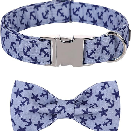 Lionet Paws Dog Collar with Bowtie, Summer Bowtie Collar for Dog,Adjustable Comfortable Dog Collar Gift for Puppy Small Medium Large Dog