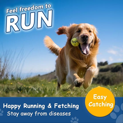 Large Squeaky Tennis Balls for Dogs - 8 Pack 3.0'' Durable Non-Toxic Outdoor Dog Toys Balls with Mesh Bag, SGS Certified, Colorful Fetch Toys, Medium Large Breeds