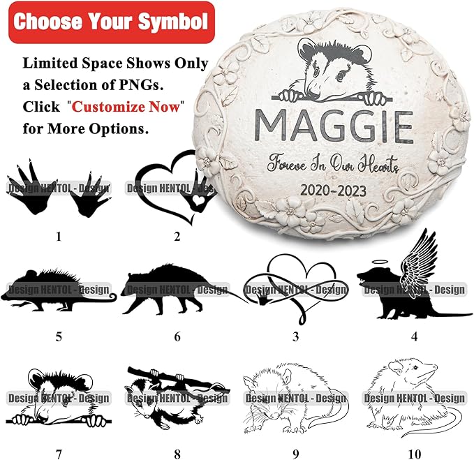 Personalized Opossuml Memorial Stone, Pet Grave Marker Opossuml, Opossuml Headstone, Opossuml Tombstone, Opossuml Gravestone, Opossuml Memorial Gifts