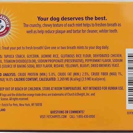 Arm & Hammer for Pets Tartar Control Dental Mints for Dogs Dog Dental Mints Reduce Plaque & Tartar Buildup for All Dogs Beef Flavor (Pack of 2)