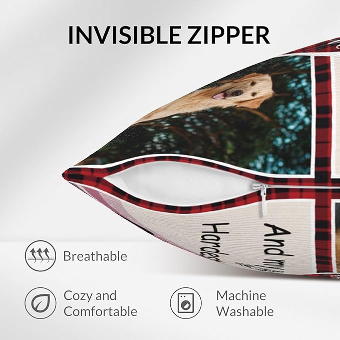 Custom Pet Memorial Throw Pillow with Photo, Personalized Sympathy Gifts for Dog Cat Loss, Pet Memorial Gifts for Pet Loss, Birthday, Christmas, (16x16 Inch)