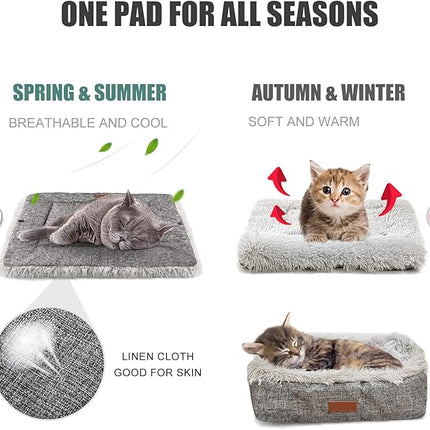 Cat Bed Self Warming, Foldable Self Heated Cat Mat Heating Pad 24 x 20 inch Extra Warm Thermal Pet Pad for Indoor Outdoor Cats, Non-Slip Bottom Washable Non Electric, Grey