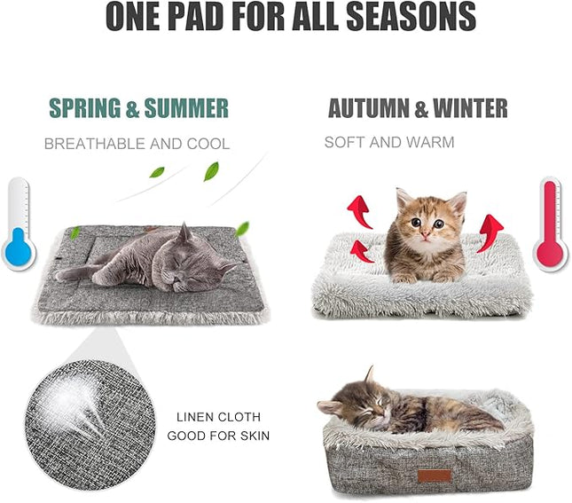 Cat Bed Self Warming, Foldable Self Heated Cat Mat Heating Pad 24 x 20 inch Extra Warm Thermal Pet Pad for Indoor Outdoor Cats, Non-Slip Bottom Washable Non Electric, Grey