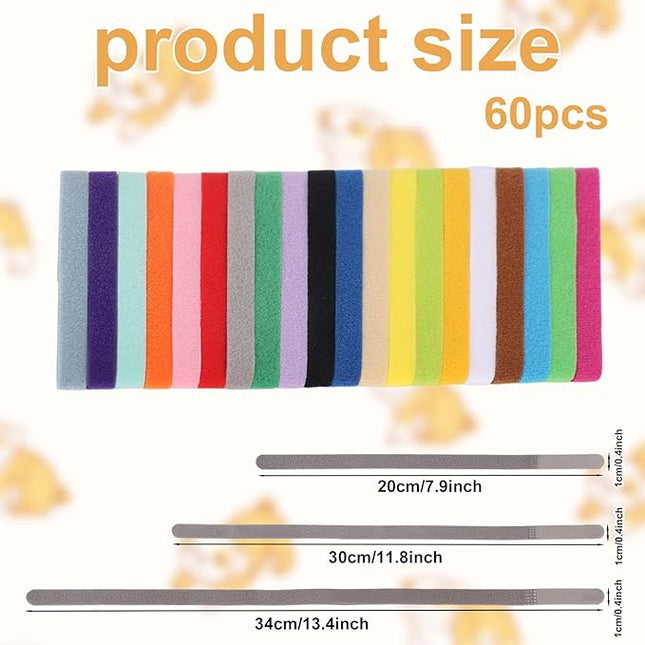 60 Pcs Puppy ID Collars, Three Sizes Multi-Color Soft Adjustable Puppy Whelping Newborn Pet Collars for Newborn Dogs & Cats for Identification