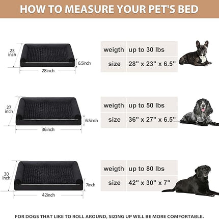 BFPETHOME Dog Beds for Large Dogs, Orthopedic Dog Bed for Medium Large Dogs,Big Waterproof Couch Pet Bed with Removable Washable Cover