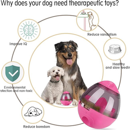 AIBOONDEE Automatic Pet Slow Feeder Treat Ball, Cat Dog Toy for Pet Increases IQ Interactive, Food Treat Dispensing Dog Toy（Rose）