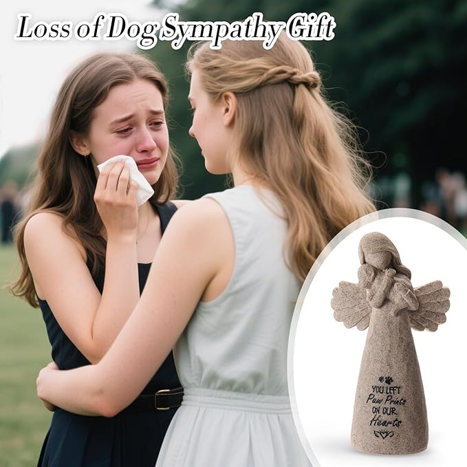 Pet Memorial Gifts for Dogs - Dog Bereavement Sympathy Gift, Loss of Dog Remembrance Keepsake with “You Left Paw Prints on Our Hearts”,Ideal for Rainbow Bridge & Pet Loss Memorial(Granite)