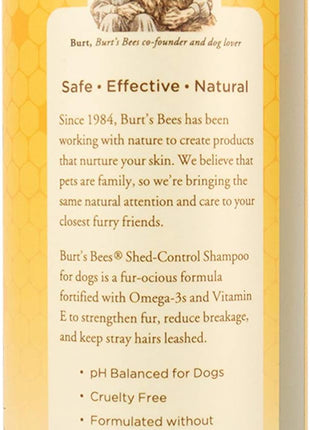 Burt's Bees for Pets Shed Control Shampoo for Dogs with Omega-3 and Vitamin E, 99.7% Natural Origin Formulas, Dog Cleanser for Reducing Shedding - Deshedding Canine Wash, 2pk, 16 oz