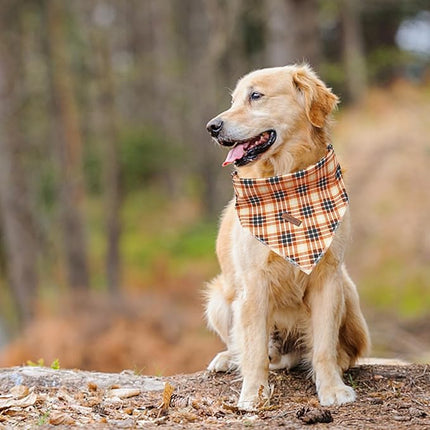Lionheart Glory Soft Plaid Dog Scarf, Washable Bandana for Small to Large Dogs - Fall Bib Scarf for Boys & Girls