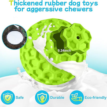 LUKITO Dog Chew Toys, Dog Toys for Aggressive Chewers Large Breed, Interactive Squeaky Balls, Tough Dog Toys with Natural Rubber for Large and Medium Small (3 Balls)