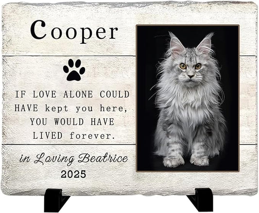 Personalized Pet Memorial Stone, Custom Dog Memorial Gifts for Loss of Cat with Photo Name Date, Cat Remembrance Gift, Loss of Dog Sympathy Gift for Dog Cat Lovers (Quote 9)