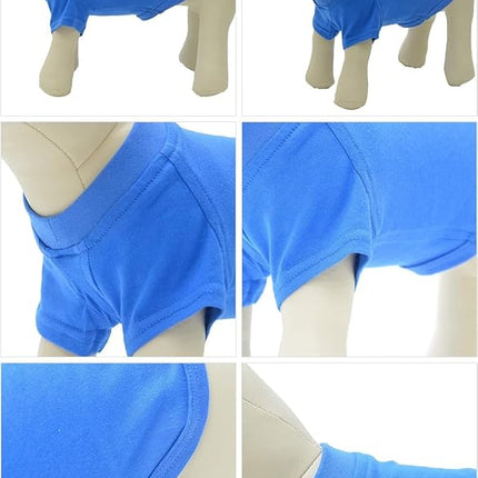 Lovelonglong Pet Clothing Dog Costumes Basic Blank T-Shirt Tee Shirts for Large Dogs Blue XXXXL