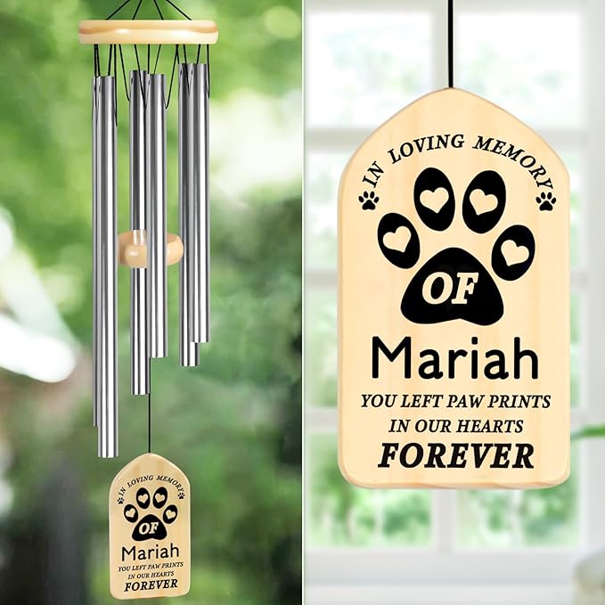 Dog Memorial Gifts for Loss of Dog, PEMIRSAYO Pet Memorial Wind Chime, Pet Memorial Gifts, Pet Sympathy Gifts, Pet Remembrance Gifts, Pet Loss Gifts, Bereavement Gifts for Loss of Pet