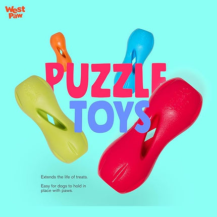 West Paw Zogoflex Qwizl Interactive Treat Dispensing Dog Puzzle Treat Toy for Dogs, Tangerine, Small