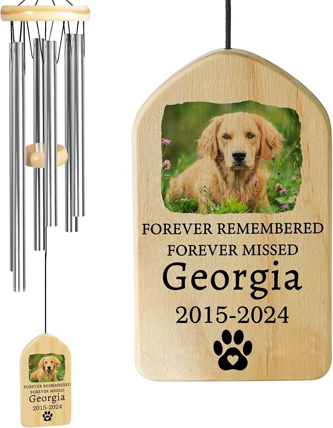 Pet Memorial Gifts, Personalized Pet Memorial Wind Chimes, Pet Loss Gifts, Dog Memorial Gifts for Loss of Dog, Pet Loss Sympathy Gift, Pet Remembrance Gift, in Memory of Pet - Forever Remembered