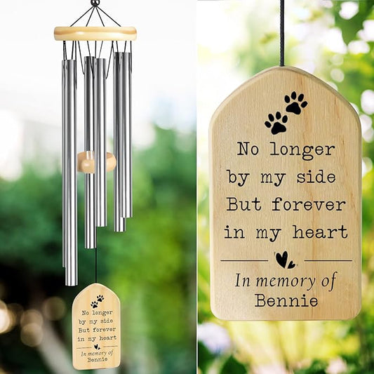 Personalized Pet Wind Chimes, Pet Memorial Gifts, Pet Loss Gifts, Loss of Pet Sympathy Gift, Pet Remembrance Gift, Bereavement Gifts for Loss of Pet, in Memory of Dog Cat