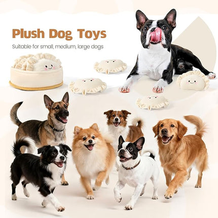 Dog Squeaky Toys, 5-Pack Interactive Dogs Toy, Stuffed Dogs Chew Toys, Durable Treat Dispending Dog Plush Toy for All Breed