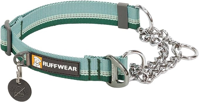 Ruffwear, Chain Reaction Dog Collar, Adjustable Reflective Martingale Escape-Proof Collar with Stainless Steel Chain, Professional Training Control, River Rock Green, 11"-14"