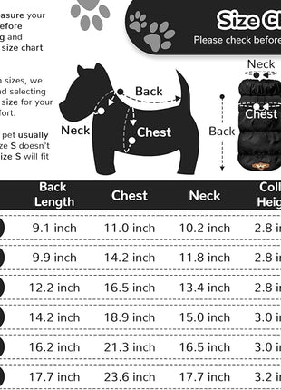 Winter Warm Dog Jacket for Small Medium Dogs Cat Cold Weather Coats with Harness Paded Dogs Fleece Vest Waterproof Windproof Dog Snow Jacket Pet Puppy Clothes (Black,XXL)