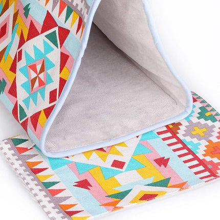 Bird Nest Snuggle Hut,Parrot Habitat Cave Hanging Tent for Small Medium Parrots Budgies Eclectus Parakeet Cockatiels Lovebird African Grey (Pink Ethnic, S)