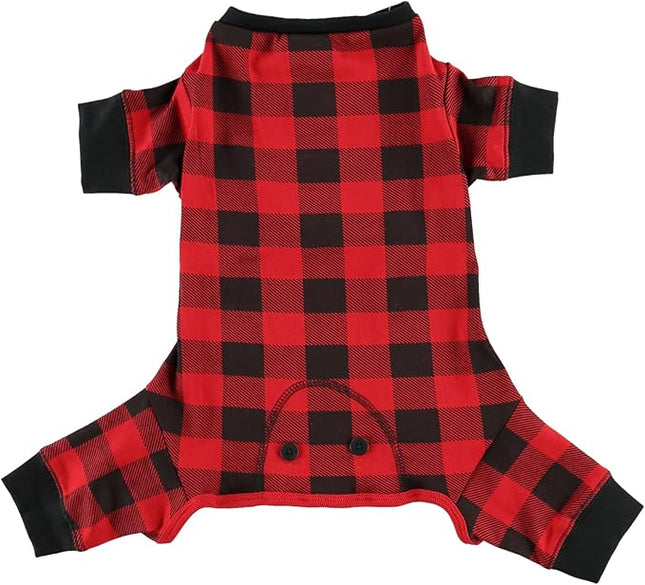 LazyOne Flapjacks, One-Piece Dog Sweater, Matching Family Pajamas for Dogs, Plaid (Small)