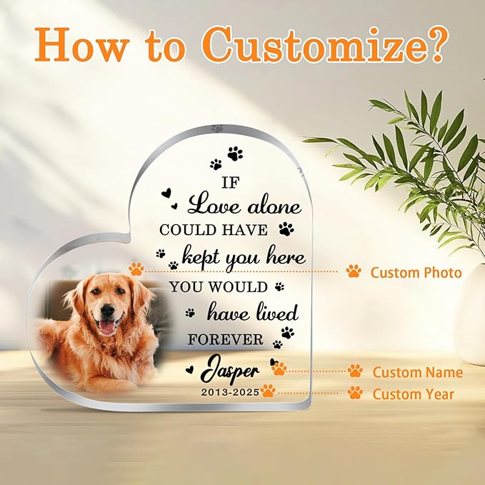 Pet Memorial Gifts for Dogs, Custom Dog Memorial Plaque, Loss of Dogs Sympathy Gift, Custom Pets Acrylic Plaque, Dogs Passing Away Bereavement Gifts, Pet Loss Gift, Memory Plaques for Cats