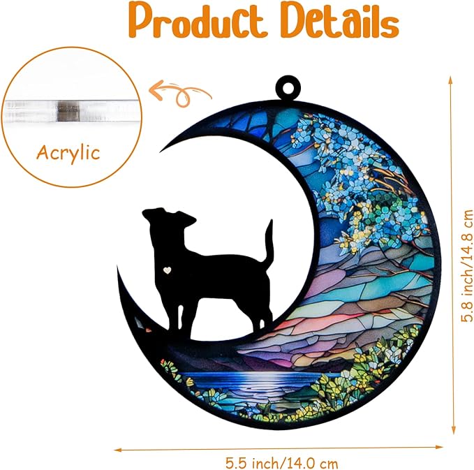 Dog Memorial Suncatcher,Pet Sympathy Gifts,Dog Memorial Gifts for Loss of Dog,Personalized Dog Pass Away Gifts with Name Date for Pet Lovers