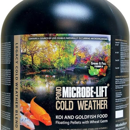 MICROBE-LIFT MLLWGXL Cold Weather Floating Fish Food Pellets with Wheat Germ for Ponds, Water Gardens, and Fountains, for Live Goldfish and Koi, 14.5 Pounds