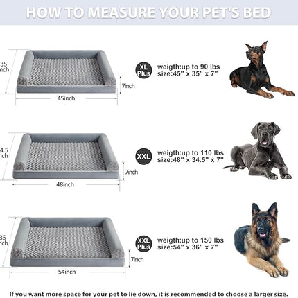 BFPETHOME Dog Beds for Large Dogs, Orthopedic Dog Bed for Medium Large Dogs,Big Waterproof Couch Pet Bed with Removable Washable Cover