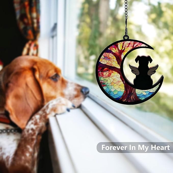 Ettonsun DIY Dog Angel Memorial Sun Catcher, Memorial Gifts for Loss of Dog Sympathy Gift, Pet Memorial Gifts for Dogs(B)