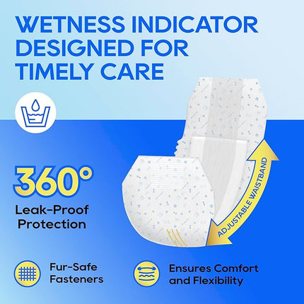 HONEY CARE All-Absorb A25 Male Dog Wrap, 50 Count, Medium, White