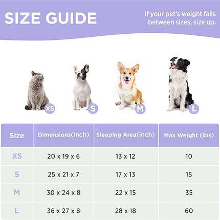 LE SURE Cute Dog Bed for Large Dogs - Washable Pet Beds,Cozy Rectangle Orthopedic Sofa with Jacquard Shaggy Plush & Anti Slip Bottom,36x27x8inches