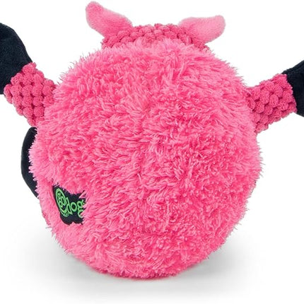 goDog Checkers Just for Me Sitting Pig Squeaky Plush Dog Toy, Chew Guard Technology - Pink, Mini
