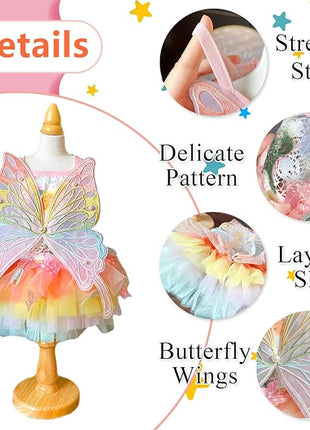 Cat/Small Dog Pretty Fairy Costume Clothing - Cute Dress Outfit for Spring Halloween Christmas Girl Party (XL)
