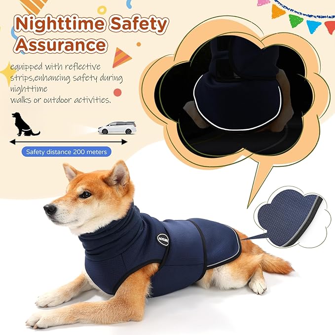 Dog Anxiety Vest and Coat, Vet Visits and Separation - Keep Pet Calm, Dog Jacket for Thunder, Fireworks, Anti Anxiety Vest for Dogs and Cat Body and Ear