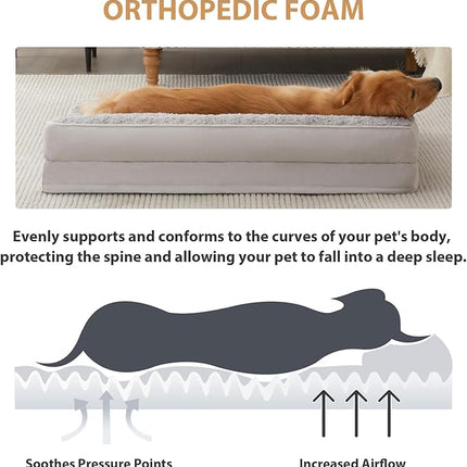 BFPETHOME Orthopedic Dog Beds for Large Dogs-Waterproof Sofa Dog Bed with Removable Washable Cover, Big Pet Bed with Waterproof Lining and Nonskid Bottom,Pet Bed for Large Dogs