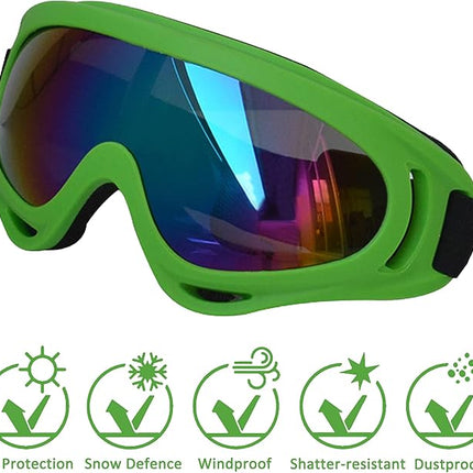 Large Dog Sunglasses With Adjustable Strap UV Protection, Windproof Puppy Eyewear, Suitable for Medium-Large Pets, Eyes Protection, Soft Goggles (Green Frame)