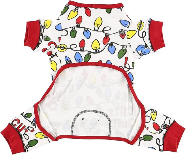 LazyOne Flapjacks, One-Piece Dog Sweater, Matching Family Pajamas for Dogs, Christmas Lights, Holiday, Lights Out (X-Small)